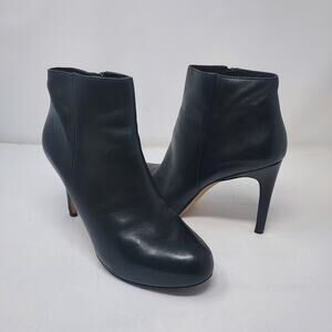 Via Spiga Black Stiletto Heel Leather Ankle Boots Size 6.5